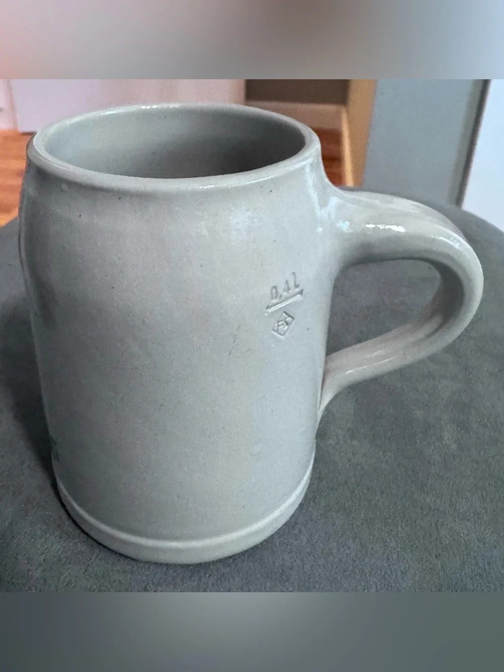 Bitburger Pils Ceramic Beer Stein - White with Green Logo